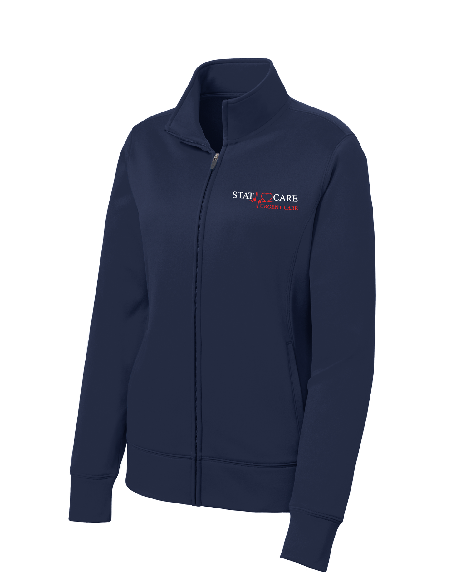 LADIES FLEECE FULL ZIP LEFT CHEST EMBROIDERED FULL BACK GRAPHIC STATCARE
