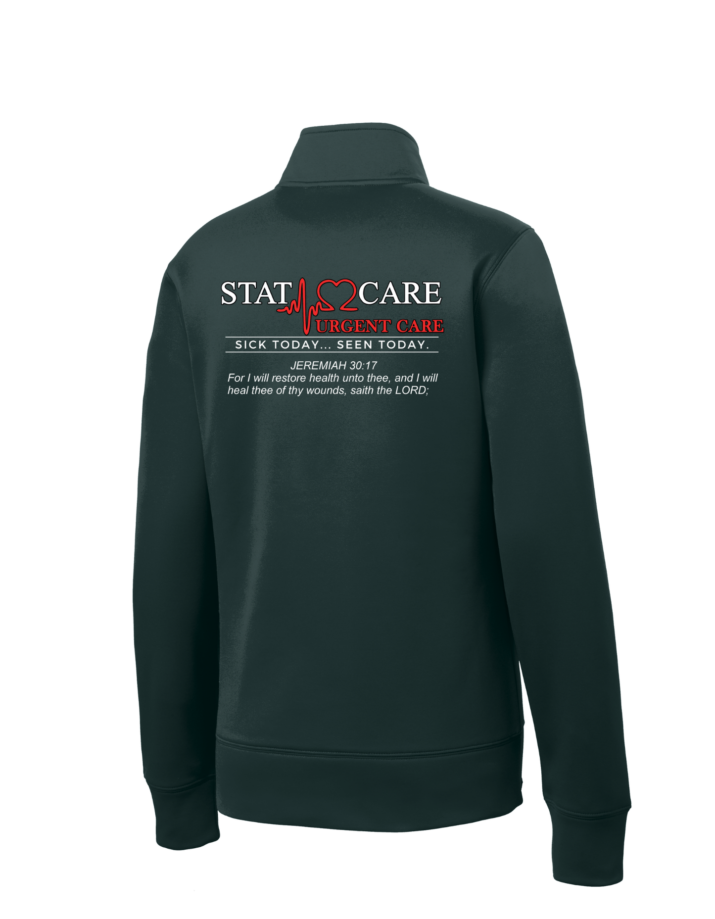 LADIES FLEECE FULL ZIP LEFT CHEST EMBROIDERED FULL BACK GRAPHIC STATCARE